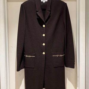 St. John Collection by Marie Gray Long Jacket/Coat with lapel and button down.